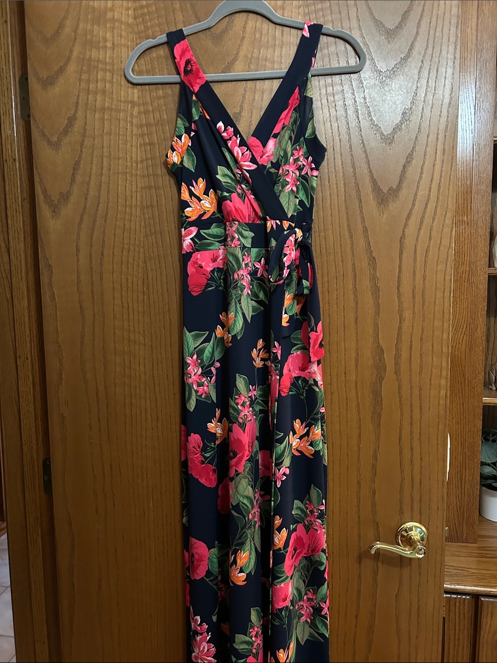 Market & Spruce Navy Maxi Dress with Pink & Orange Floral